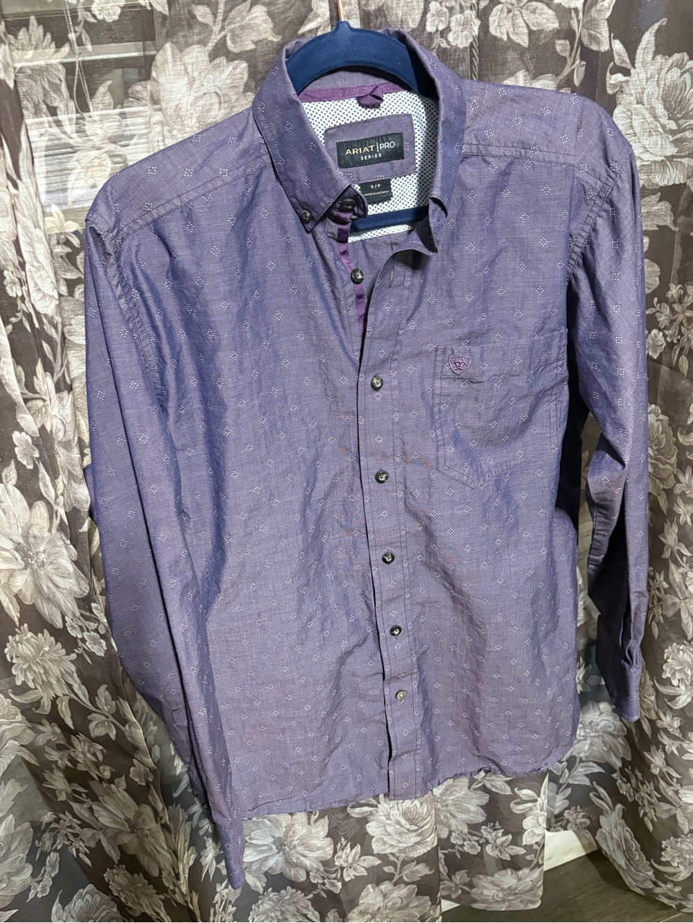 Ariat Men's Purple Button-Down Casual Shirt